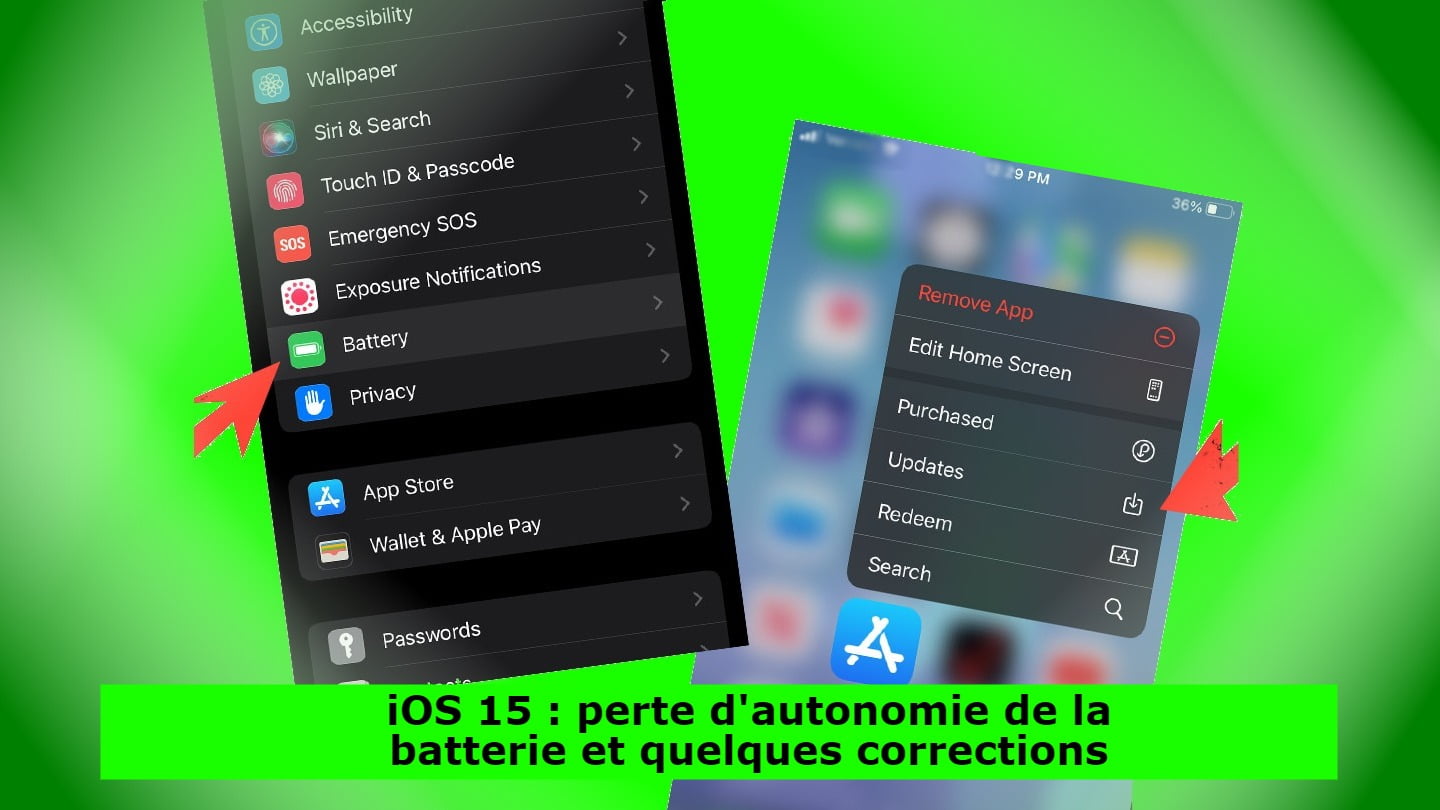 iOS 15 : perte d'autonomie de la batterie et quelques corrections