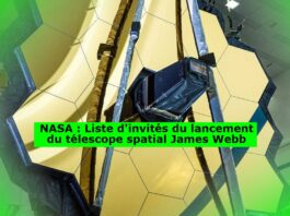 NASA : Liste d'invités du lancement du télescope spatial James Webb
