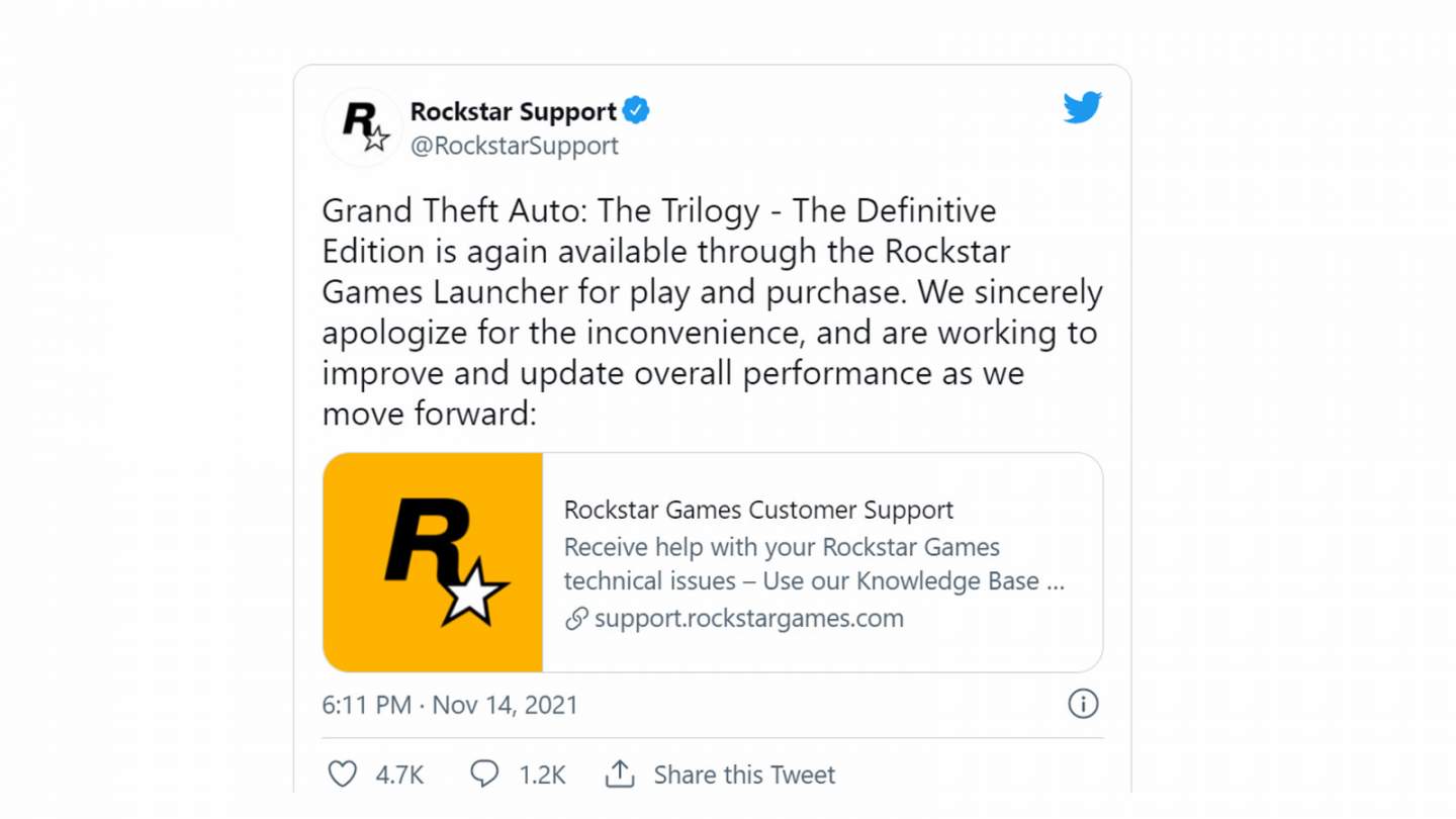 Rockstar promet des corrections de performances pour la trilogie GTA sur PC