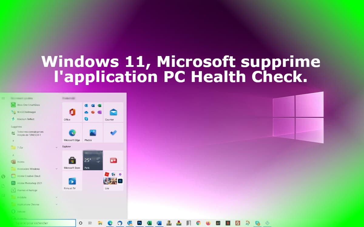 Windows 11, Microsoft supprime l'application PC Health Check.