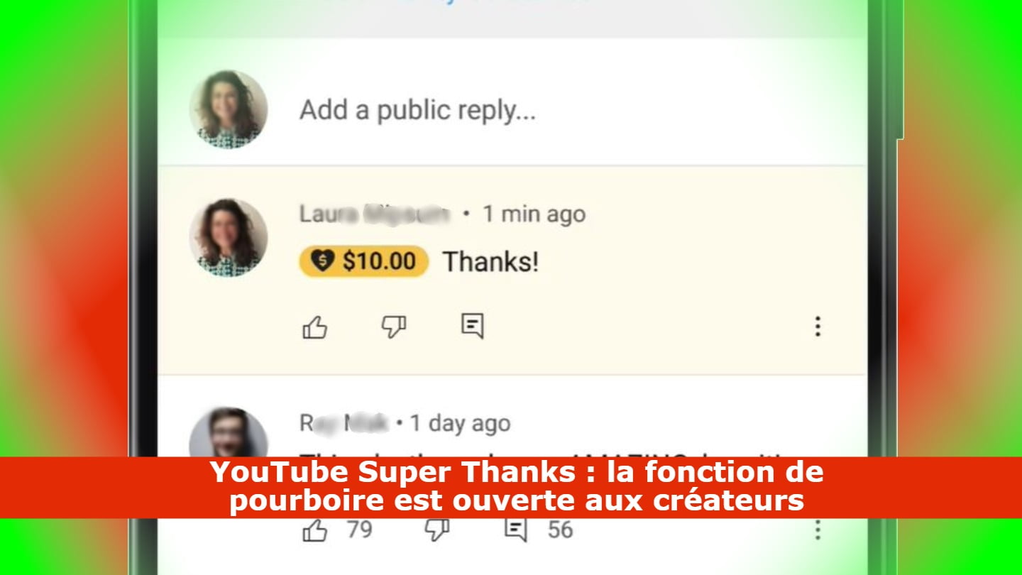 YouTube Super Thanks : la fonction de pourboire est ouverte aux créateurs