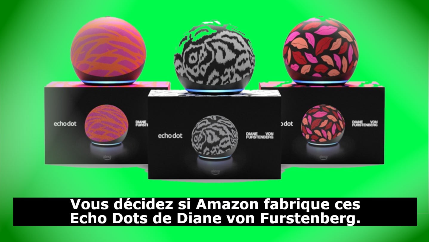 Vous décidez si Amazon fabrique ces Echo Dots de Diane von Furstenberg.
