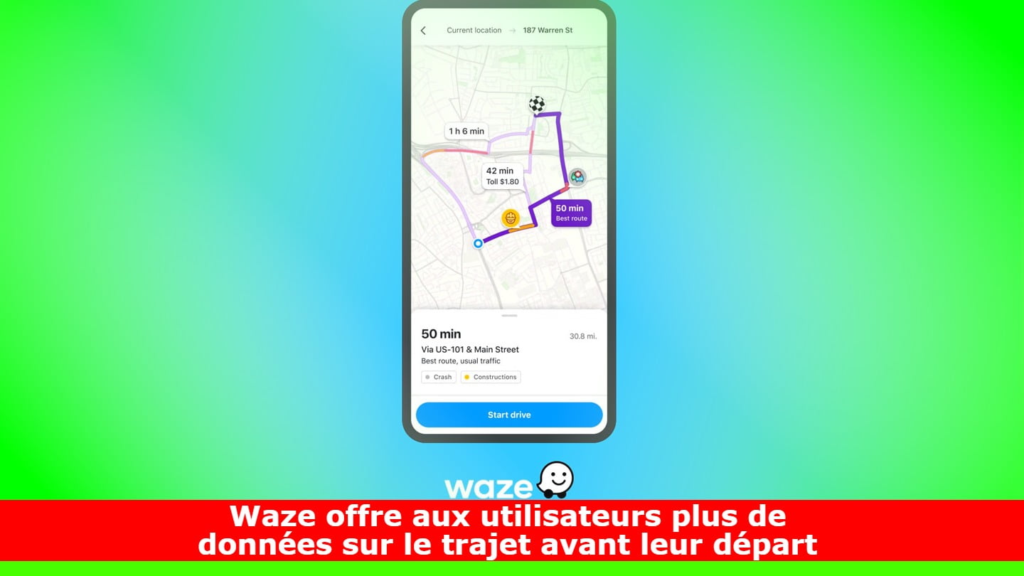 Waze offre aux utilisateurs plus de données sur le trajet avant leur départ