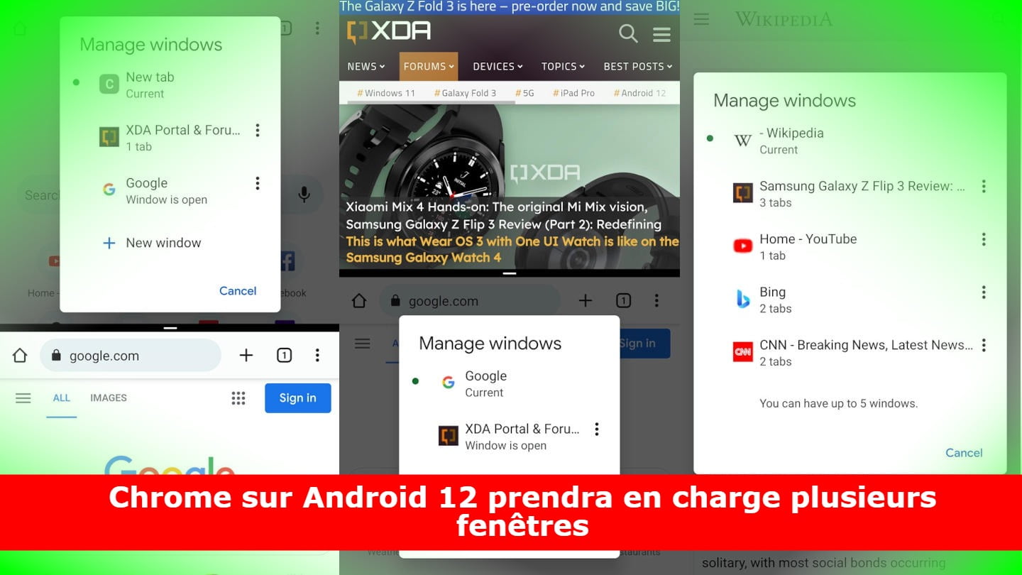 Chrome sur Android 12 prendra en charge plusieurs fenêtres