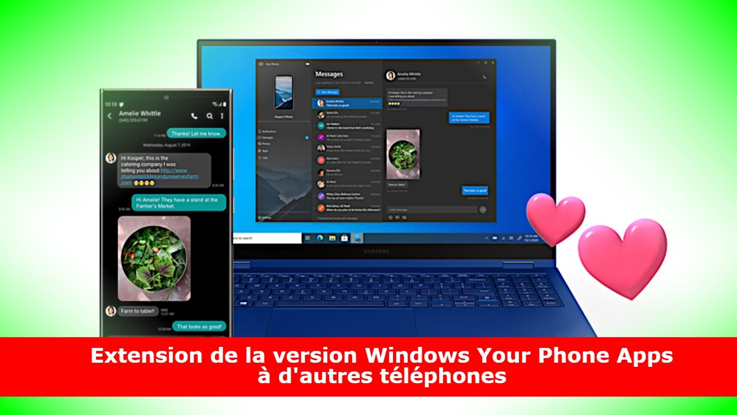 Extension de la version Windows Your Phone Apps à d'autres téléphones