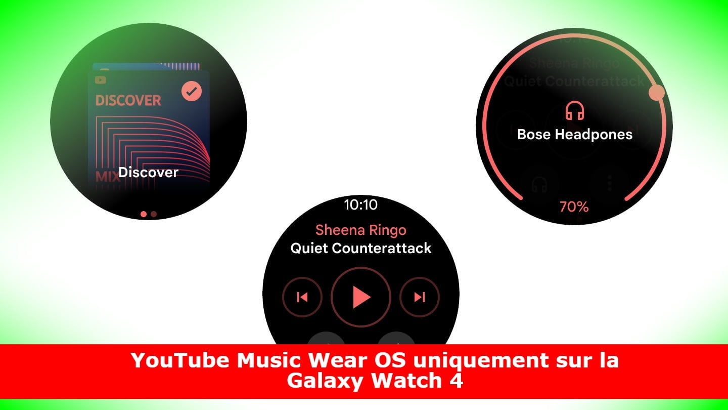 YouTube Music Wear OS uniquement sur la Galaxy Watch 4