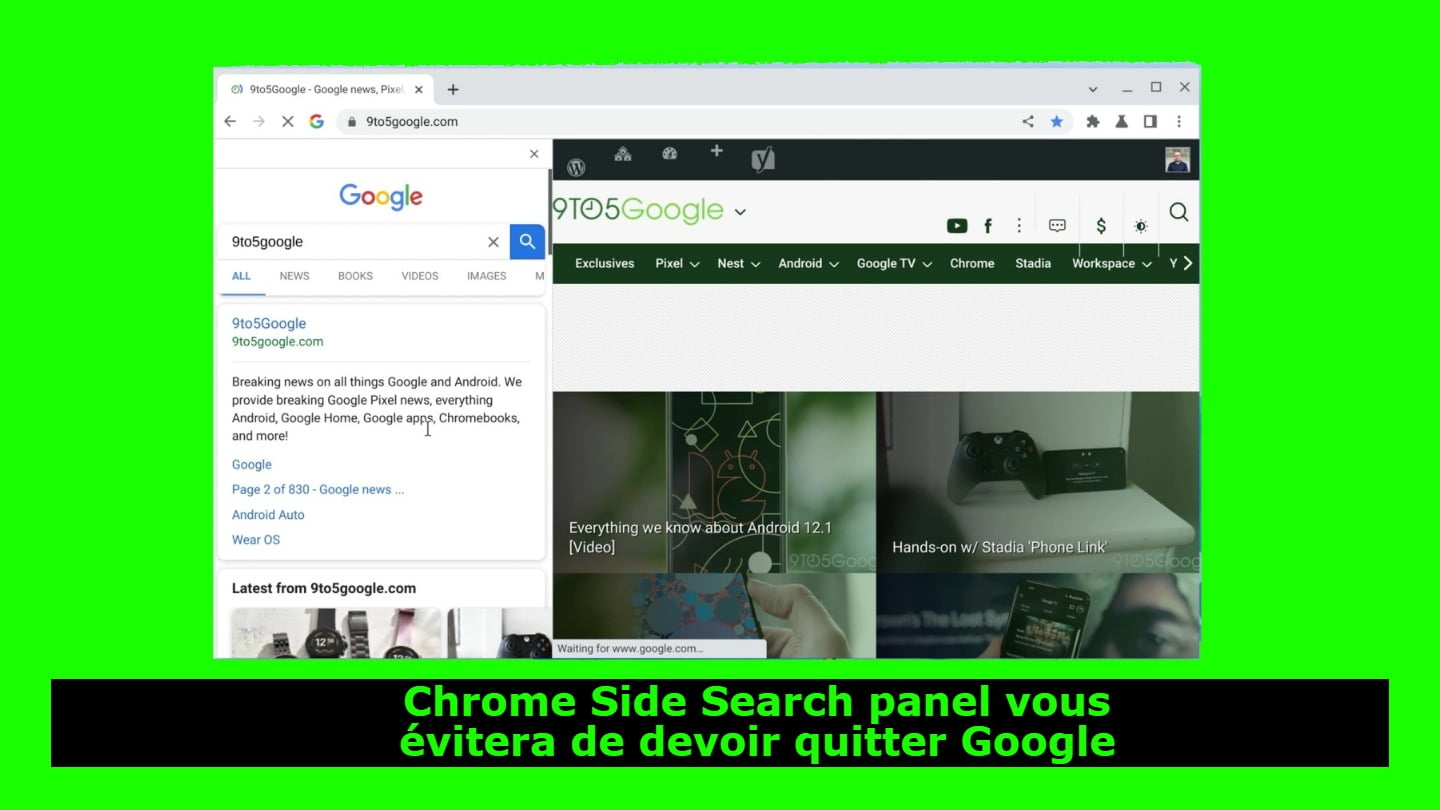Chrome Side Search panel vous évitera de devoir quitter Google