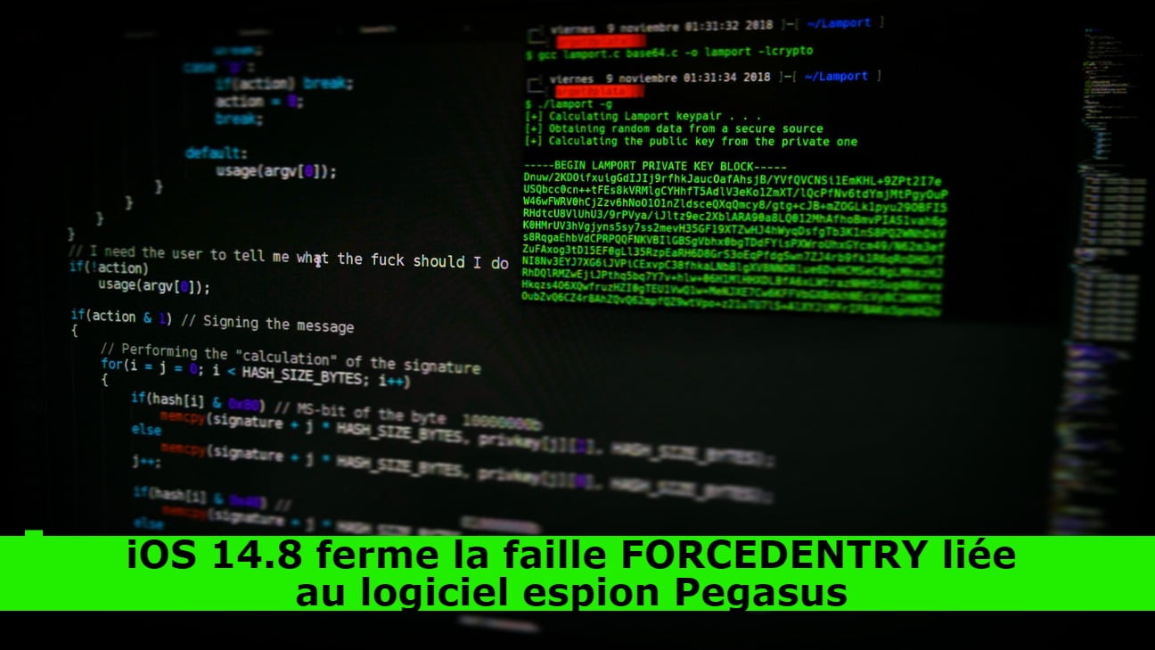 iOS 14.8 ferme la faille FORCEDENTRY liée au logiciel espion Pegasus