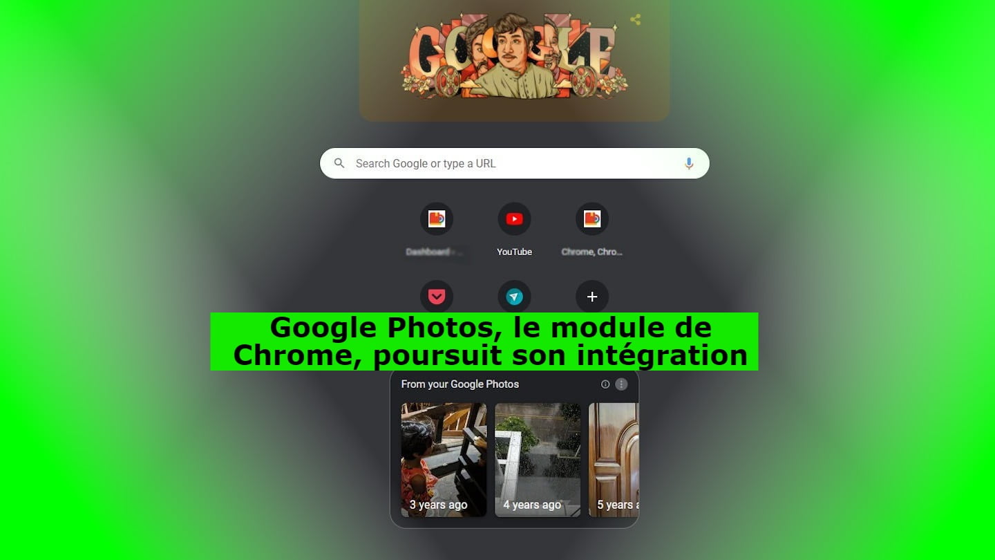 Google Photos, le module de Chrome, poursuit son intégration