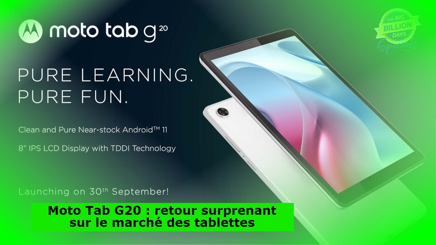 Moto Tab G20 : retour surprenant sur le marché des tablettes