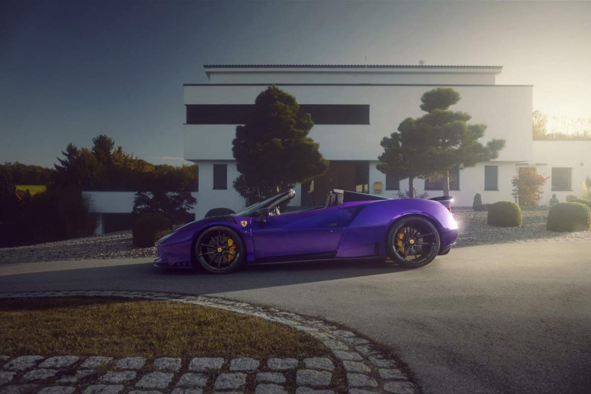 Le moteur V8 biturbo de la Ferrari F8 N-Largo Spider de Novitec développe 818 chevaux.