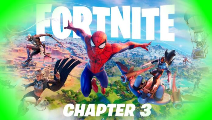 Fortnite Chapitre 3 Saison 1 Map et Battle Pass Details spin avec Spider-Man