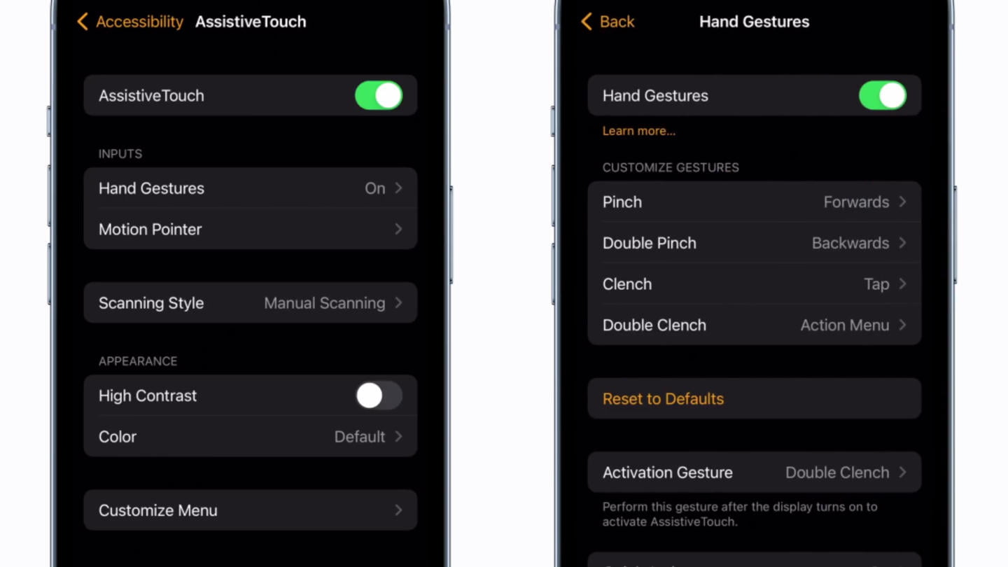 Le système AssistiveTouch de l'Apple Watch permet de contrôler l'appareil avec des gestes d'une seule main.